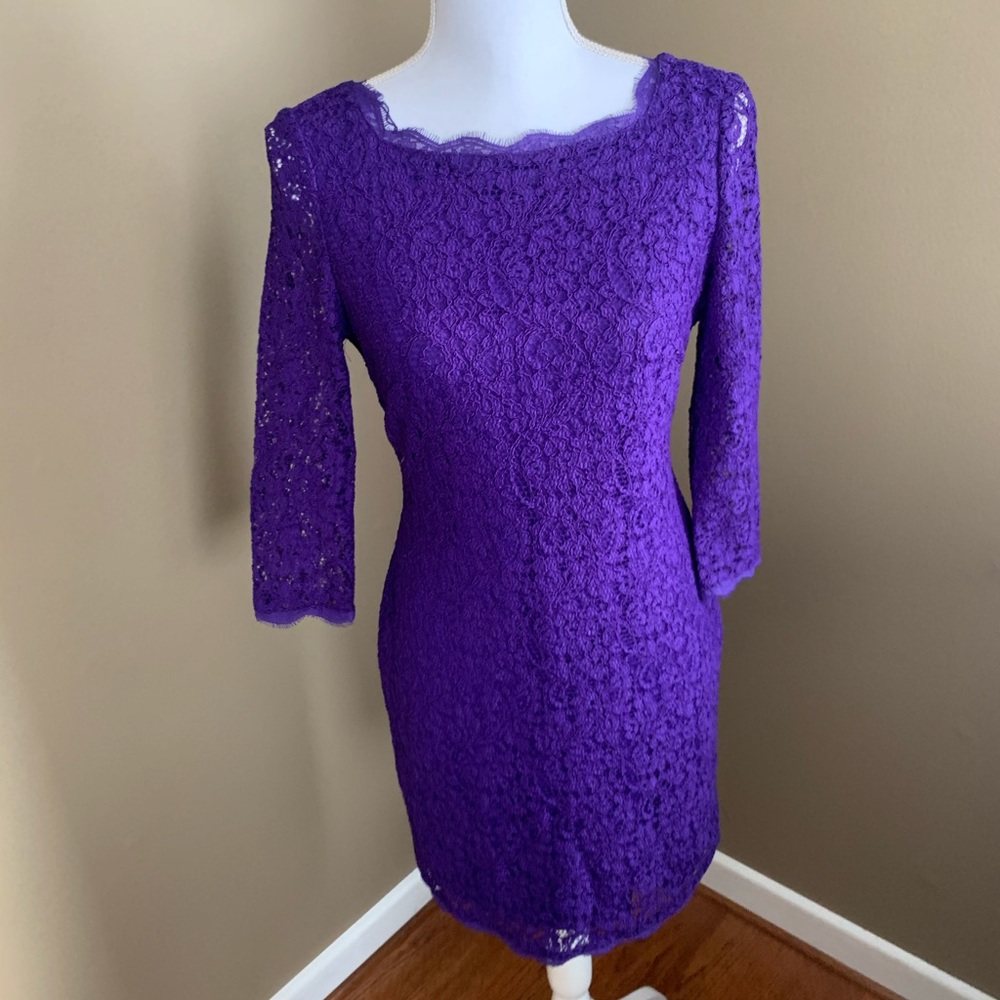 Adrianna Papell Evening V Back Lace Sheath Dress